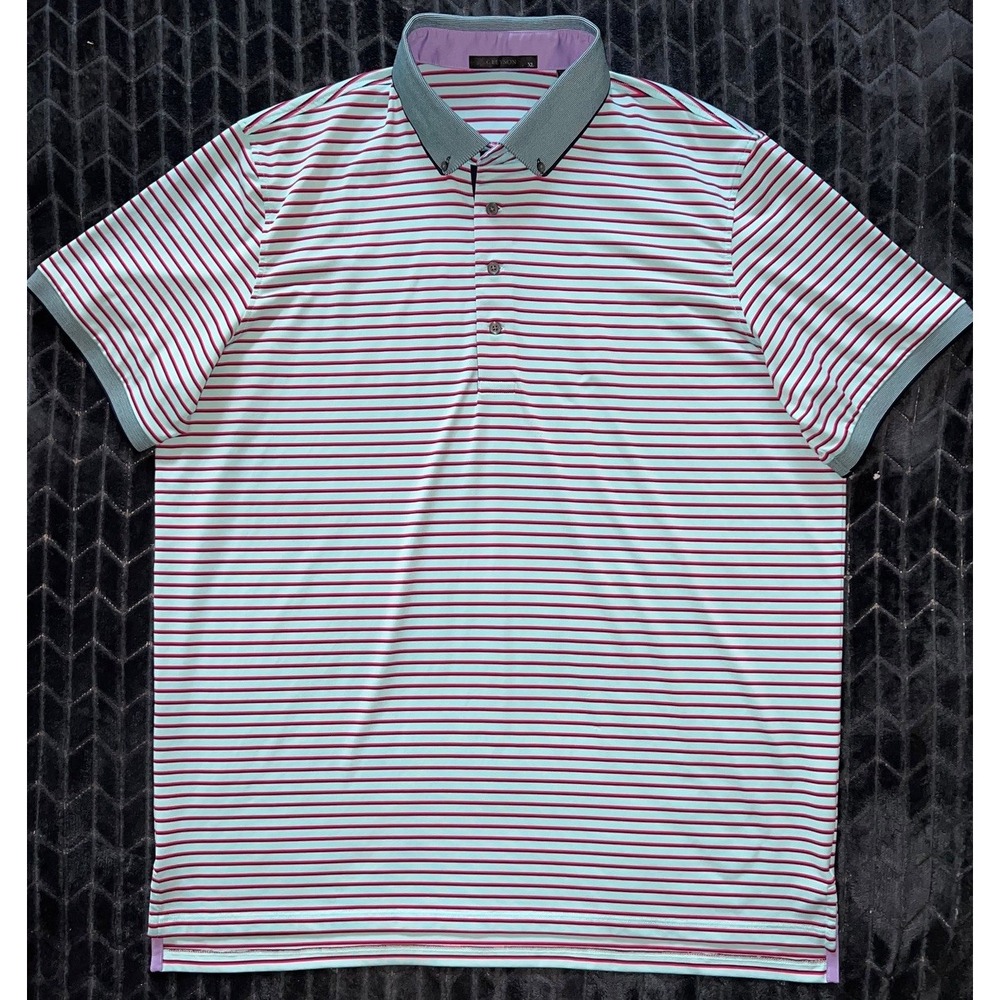 Greyson Men's Polo Striped Stretch Performance Size XLarge